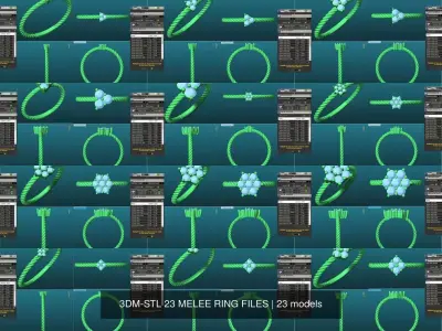 3DM-STL 23 MELEE RING FILES 3D Model Pack