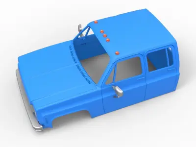 Shell of Vintage Transporter truck Scale 1 to 25 3D print model