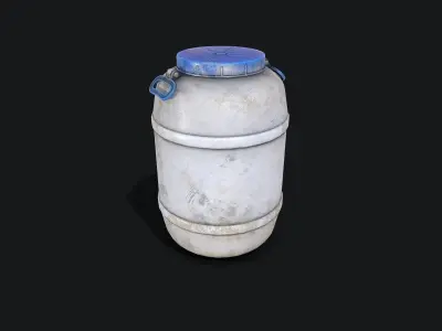 White plastic Barrel Low-poly 3D model