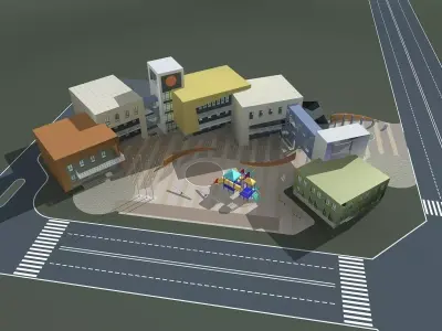 School Building 3D model 38