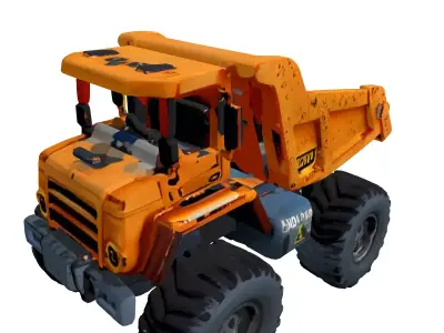 Rugged Construction Dump Truck Low-poly 3D model