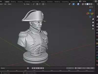 French Emperor Napoleon Bonaparte Chess Piece 3D print model