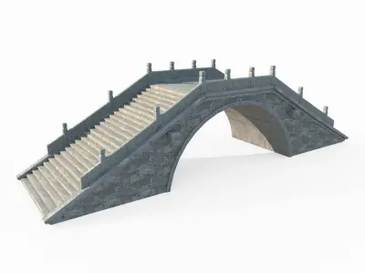 Arch Bridges of ancient Asian architecture 3D model