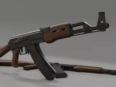 Ak-47 High Poly rifle 3D model