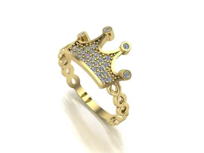 Crown Ring  3D print model 3D print model