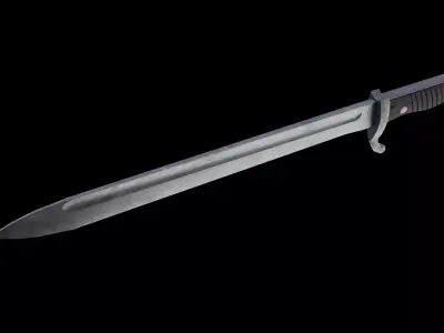 German bayonet Seitengewehr 1898 1905 S98 05 Low-poly 3D model