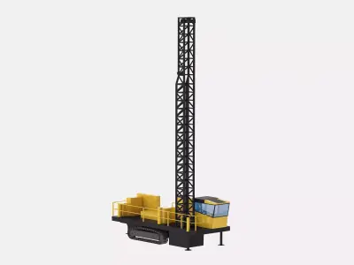 Drill Rig Construction ER Simplified Low-poly 3D model