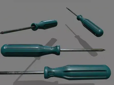 screwdriver Low-poly 3D model 18