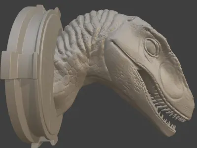 RAPTOR HEAD TROPHY FAN ART 3D print model