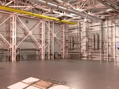 Industrial Factory Room Interior M1 3D model