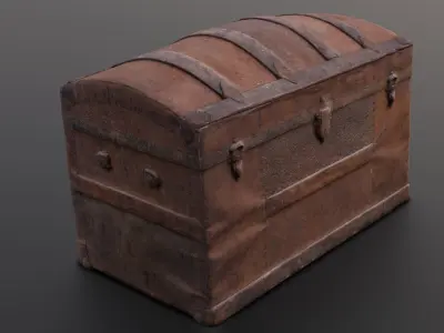 Old Trunk box 3D Model  Low-poly 3D model