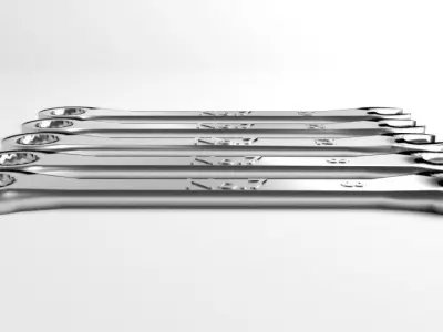 Spanner set of wrenches 3D model