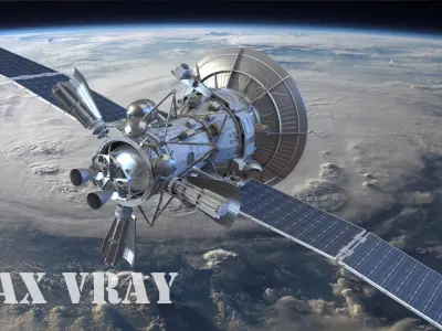Sci-fi satellite 3D model
