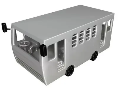 Classic Metallic Bus Low-poly 3D model