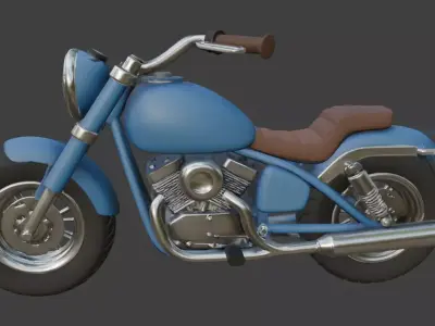 Cartoon Motorcycle 3D Model 3D model order