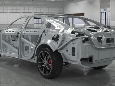  Car Frame and Chassis with Wheels 
