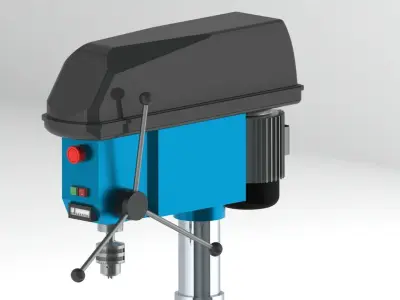 Bench drill Low-poly 3D model