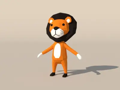Character B094 Lion Cute  Low-poly 3D model