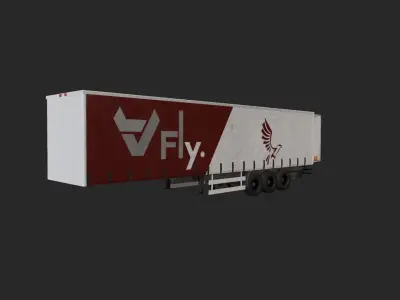 Truck Trailer Low-poly 3D model from CGTrader