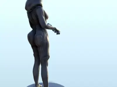 humanoid alien warrior with sword 11 - Future Sci-Fi SF Pos 3D print model