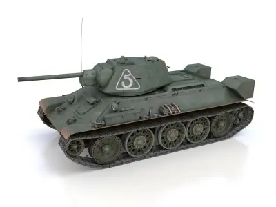 T-34-76 - Model 1942 - Soviet medium tank - 5 3D model