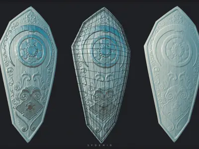 Paladin Shield Low-poly 3D model purchase