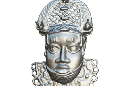 Uhunmwu Ekue pendant mask Low-poly 3D model