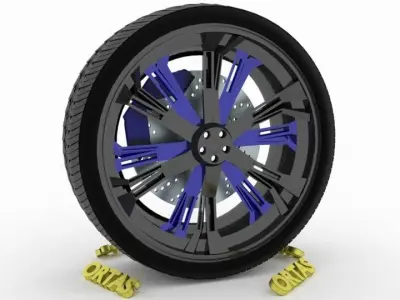 ORTAS CAR WHEEL RIM 118 GAME READY WHEEL RIM TIRE 3D model