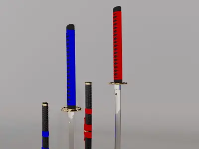 Katana Cinematic gamedev Low-poly 3D model