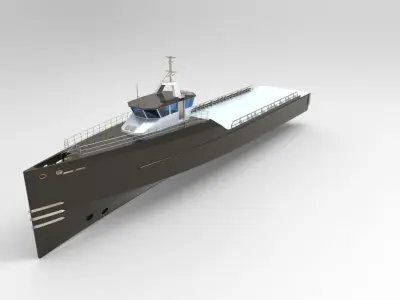 yacht support vessel 3D model