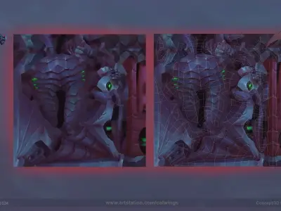 Dragon Staff Low-poly 3D model Low-poly 3D model