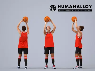 00506Beatrice003 - Adult Caucasian woman exercising in athletic 3D model