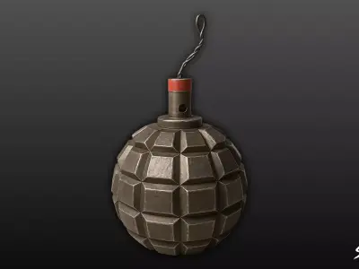 Grenade Classic Low-poly 3D model