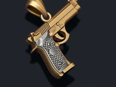 Gun pendant 3D print model