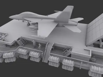 72 scale catapult 4 carrier base  3d max file 3D model