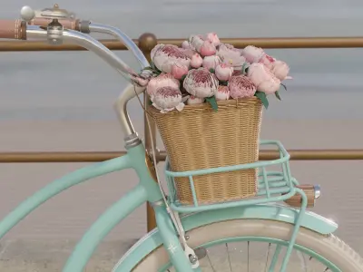 Womens Beach Cruiser Bicycle 3D model