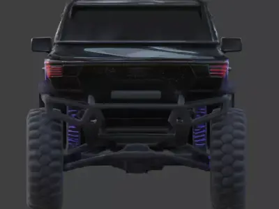 Cyberpunk Neon Tactical SUV Scout Low-poly 3D model
