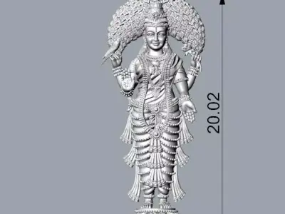  Lord Vishnu Idol 3D Model 3D print model