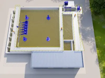 Wastewater treatment system 3D model