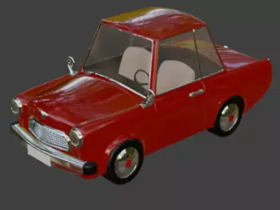 Red Vintage Classic Car 3D model