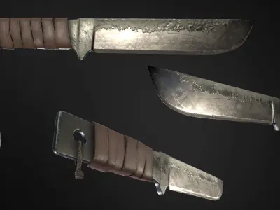 Medieval Knife Free low-poly 3D model