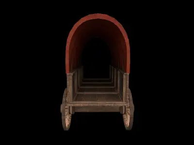 Wooden Wagon - PBR - Textured Low-poly 3D model