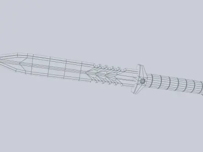 Tactical knife Low-poly 3D model 4