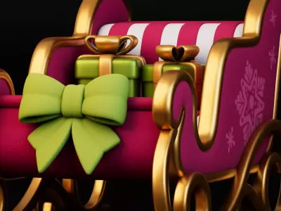 Christmas Sleigh Free low-poly 3D model