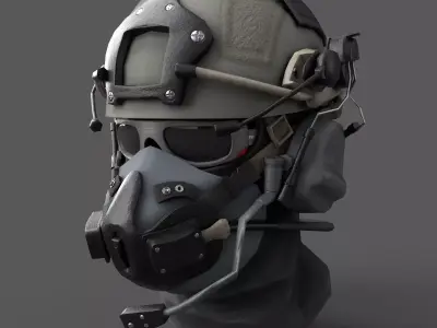 Helmet military Scifi ver 2 Low-poly 3D model