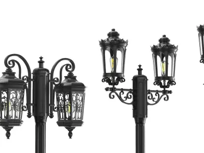 Detailed Classic Street Lights 3D model