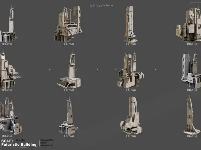 Sci-fi Futuristic Building VOl 15 3D model