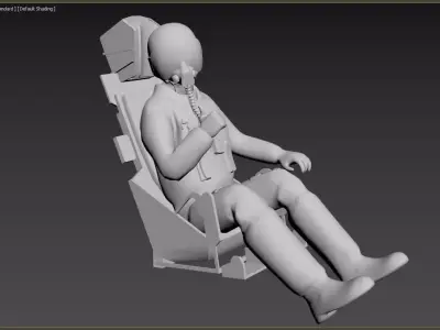 Jet Fighter Pilot for 3D Print vers 02 3D print model