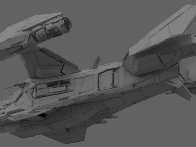 Space Ship 3D model 6