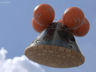 NASA Orion Crew Capsule with Parachutes 3D model